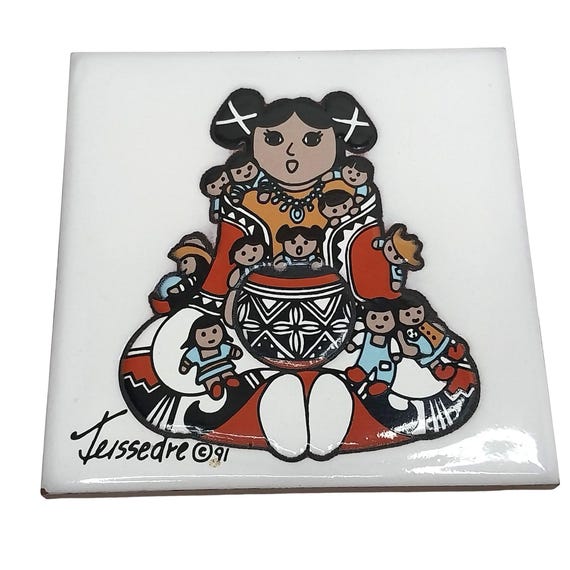 Teissedre Designs Southwestern Native American Ceramic Tile