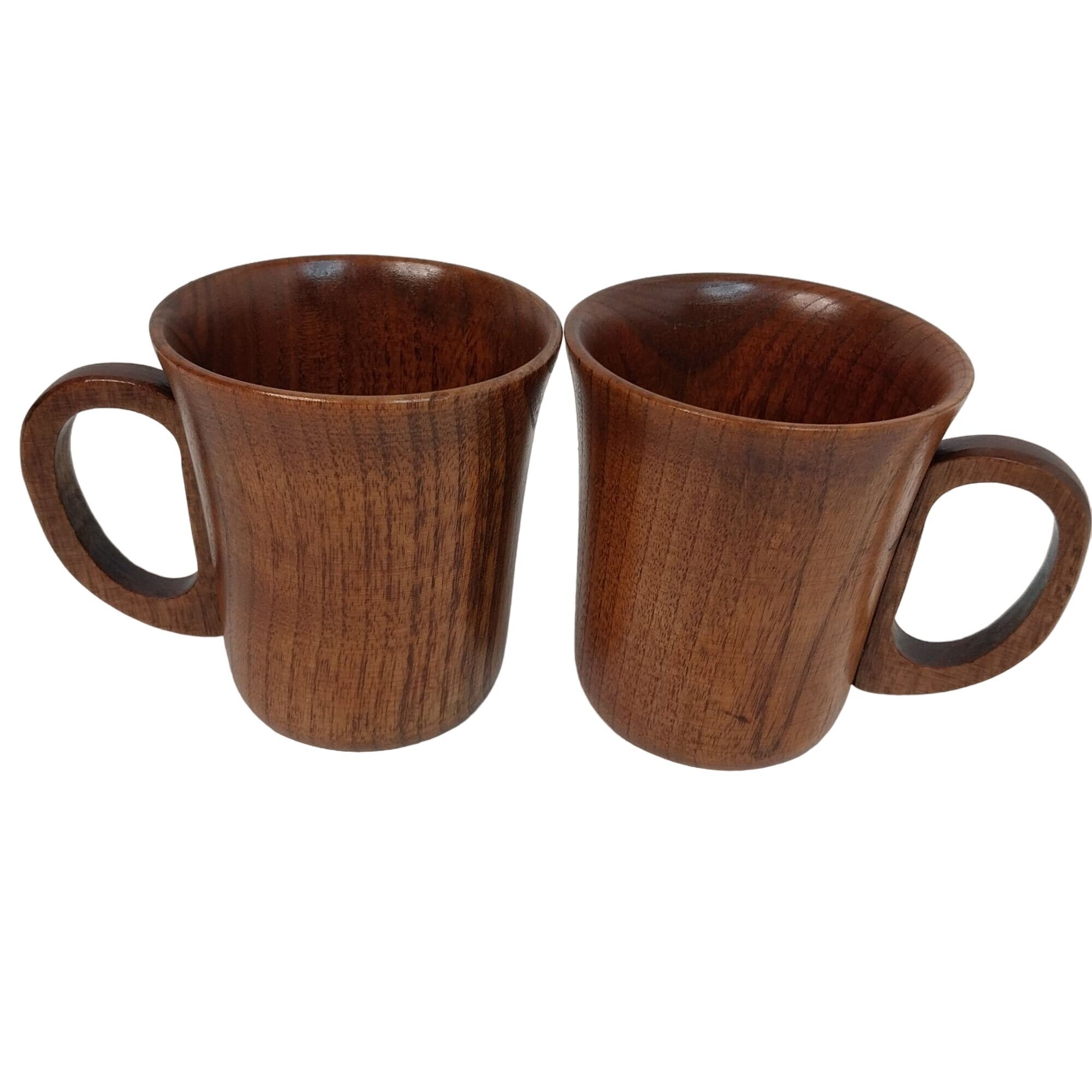 Wide Glass Coffee Mug With Wooden Handle Sets - MASU