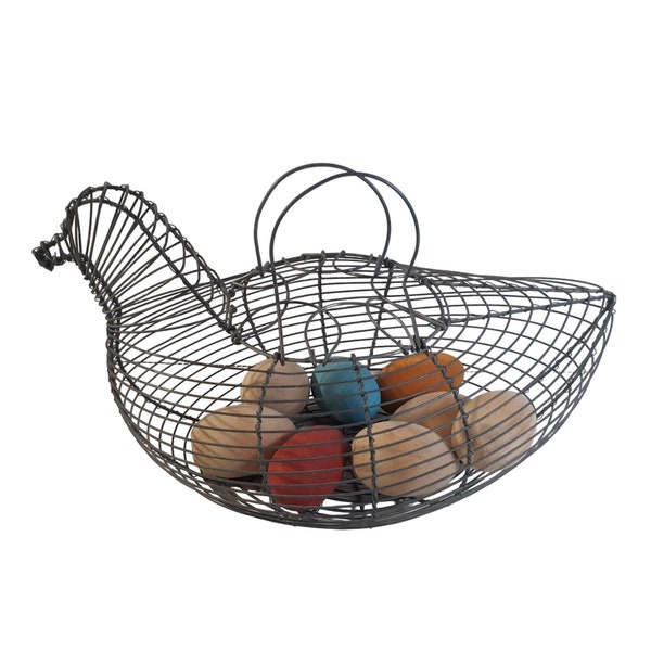 Chicken Shaped Wire Basket Etsy