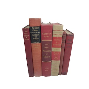 Vintage & Antique Book Lot of 6 Hardcover Red Gold Decor Staging
