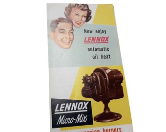 Vintage Lennox Print Paper Advertisement Flyer 1950s Cooling Unit