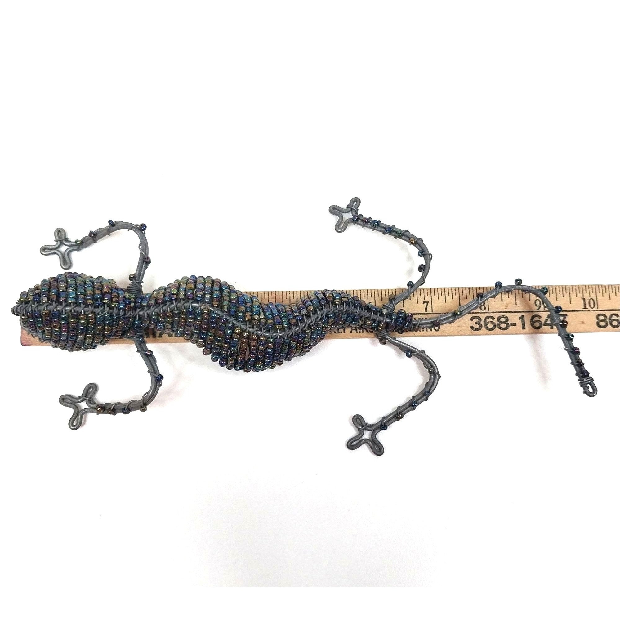 EMDOMO Toppa Ricamata A Forma Di Lucertola Con Perline Di Cristallo – Fatta A Mano, Multicolore, 7,5x17,7 Cm, Da Cucire Su Abiti, Borse, Cappelli