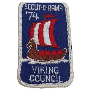 Boy Scouts BSA Vintage Viking Council 1974 Scout O Rama Patch Rectangular
