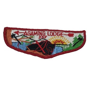 Vintage Boy Scouts BSA Agaming Lodge 257 OA Patch Shoulder Flap Strip