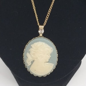 Vintage oro tono cameo collar victoriano renacimiento 18&quot;