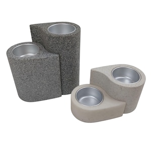 PartyLite Stone Puzzle Granite Stone Effect Tealight Candle Holders Set of 4