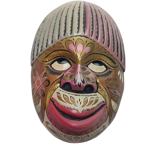 Handmade Tribal Wooden Mask Wall Art Decor 6.5&quot; Handpainted Carved