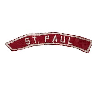 Boy Scouts Vintage Patch St. Paul Red & White Community Strip RWS Curved