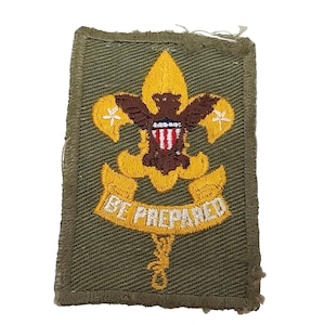 Vintage Boy Scouts BSA &quot;Be Prepared&quot; First Class Scout Rank 1950&#39;s Olive Green
