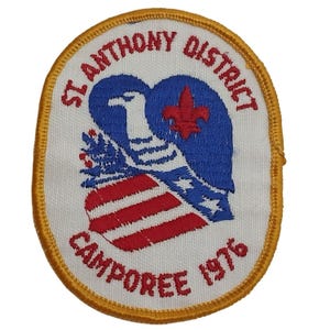 Harcerze BSA Vintage 1976 St. Anthony District Camporee haftowana naszywka owalna