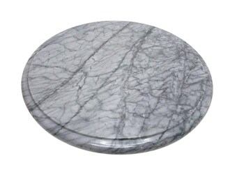 Gray Marble Lazy Susan Turntable 12" Diameter Rotating Serving Charcuterie Tray