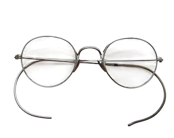 Vtg Round Wire Rim Bifocal Eyeglasses Original Case Soft  display picture 2