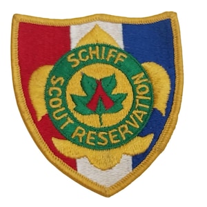 Boy Scouts Vintage Patch Schiff Scout Reservation Embroidered Red White & Blue