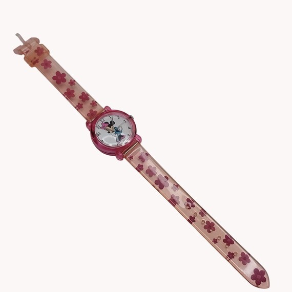 ミキモト　腕時計ピンク Disney Vintage Minnie Mouse Watch Seiko JAPAN Pink Floral Analog