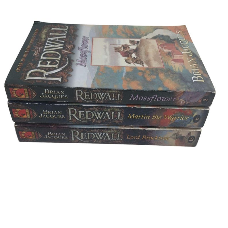 Redwall Set Redwall Book Set of 3 Brian Jacques Paperbacks Mossflower Martin the ...