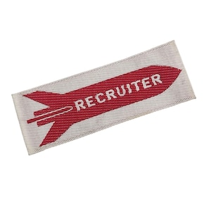 Boy Scouts Recruiter Tag Patch Red & White Rocket Embroidered