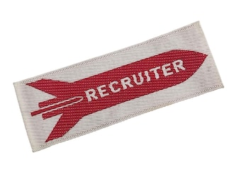 Pfadfinder-Recruiter-Tag-Patch - Red & White Rocket bestickt