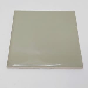 Vintage Wenczel Ceramic Wall Tile 4.25" Square Seafoam Sage Light Green Glossy