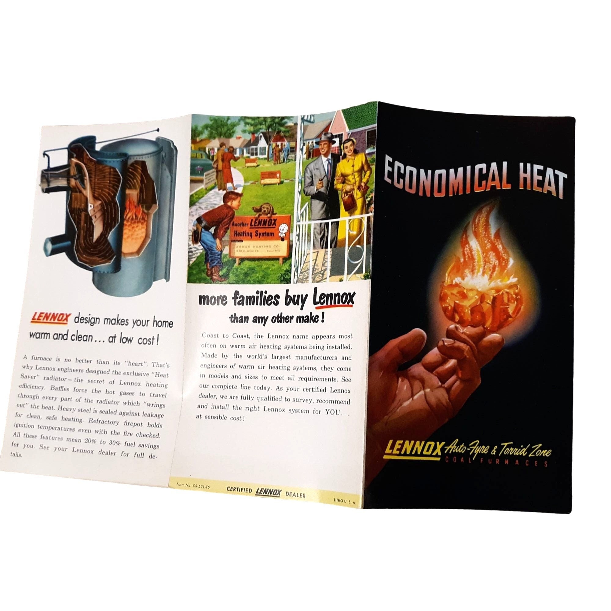 Vintage Lennox Print Paper Advertisement Flyer 1950s Cooling Unit