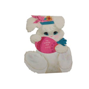 Carte vintage Ambassadeur en forme de lapin de Pâques avec fonction pop-up