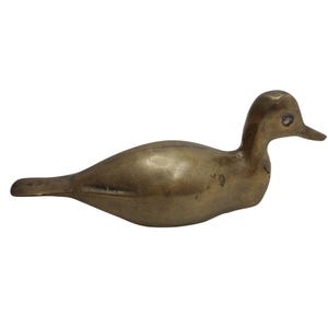 Vintage Messing Ente Figur Dekorative Briefbeschwerer 6 &quot;Lang