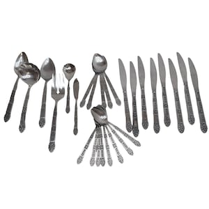 Vintage Oneida Madrid NO BLACK Community Stainless Steel Flatware Set 27 Pieces