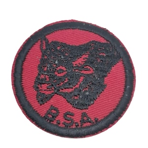 Boy Scouts BSA Vintage Patrol Patch Bison Bull Red Embroidered Round