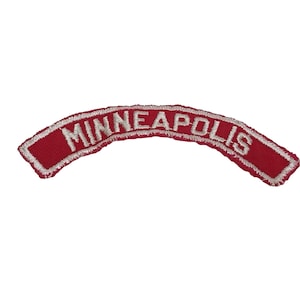 Boy Scouts Vintage Patch Minneapolis Red & White Community Strip RWS Curved