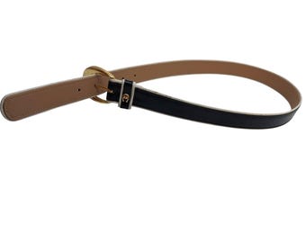 【レア新品】Etienne Aignerレザー ブラウンベルト90cmイタリア製 Aigner Logo Black Leather Gold Tone Bracelet M | eBay