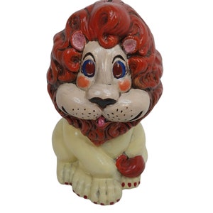 Vintage Chalkware Lion Bank Atlantic Mold Hand Painted