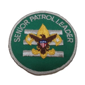 Vintage Boy Scouts BSA Senior Patrol Leader Patch Green Yellow Embroidered 1970s
