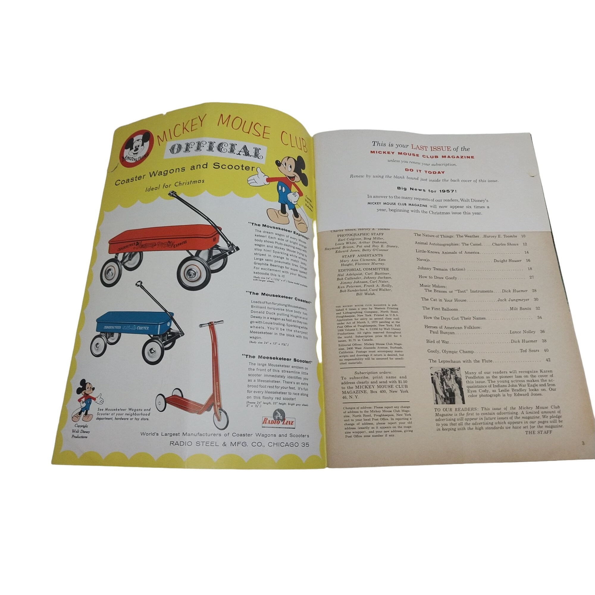 Walt Disney's Mickey Mouse Club Magazine Volume #1 Issue #4 Fall