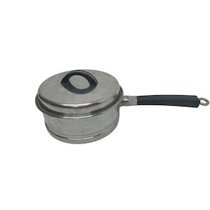 Vintage LIFETIME 18/8 Stainless Steel 1 Quart Saucepan Lid Black Handle