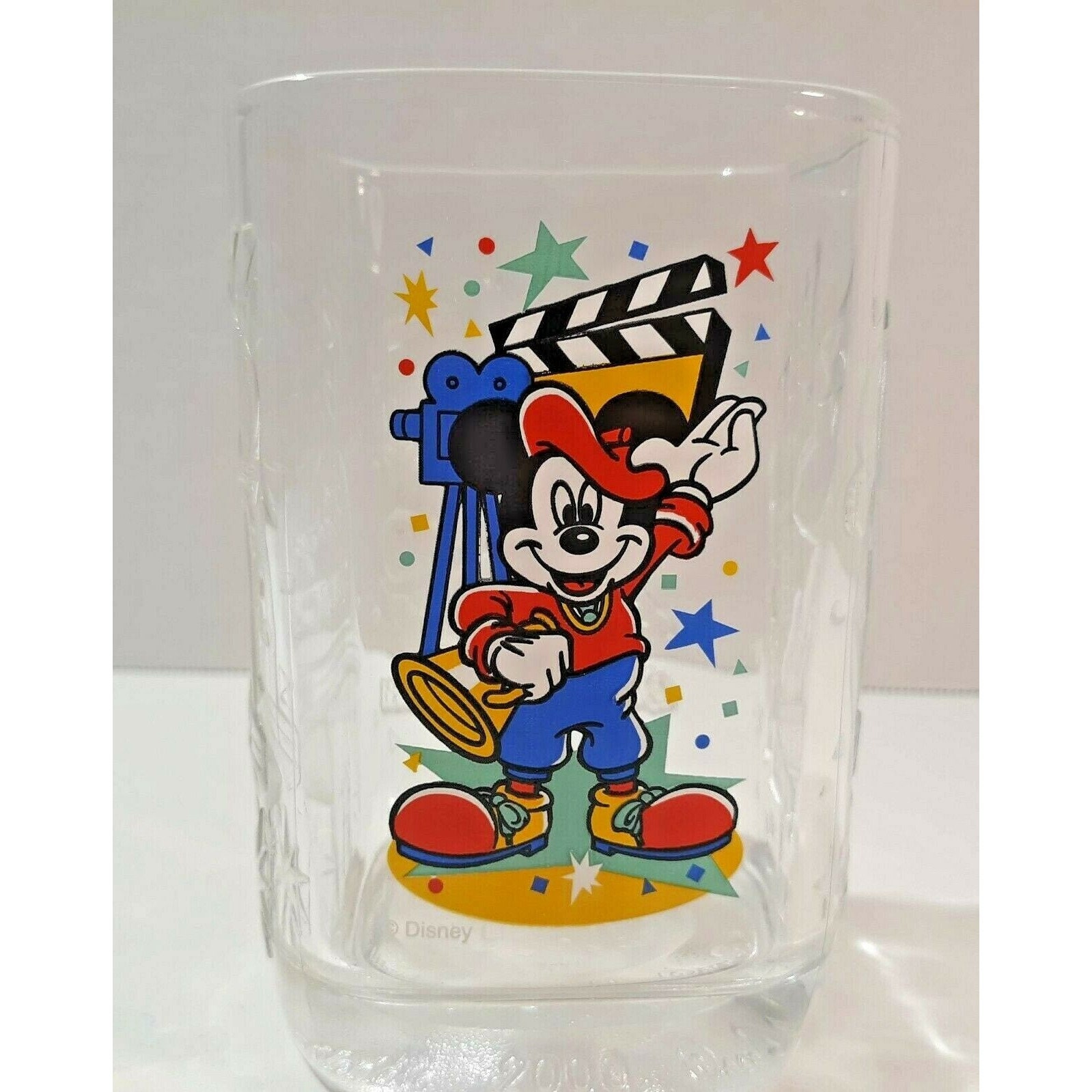 McDonald's Walt Disney World Mickey Mouse Set of 4 Glass Cups 2000 Studios  Epcot