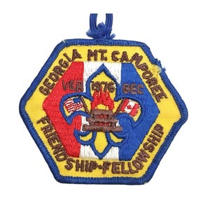 Boy Scouts BSA Georgia Bicentennial Camporee Patch Hexagonal Canadian Friendship