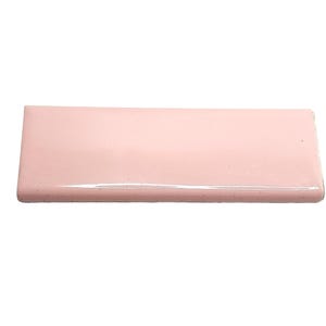 VTG Romany Spartan Pink Rectangular Bullnose Ceramic Reclaimed Wall Tile 6&quot;x2&quot;