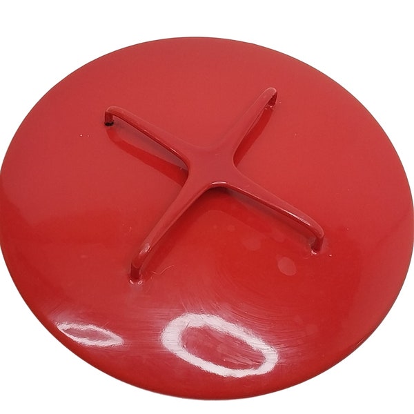 Vintage Dansk Kobenstyle Red Enamel Trivet LID ONLY 8.5"