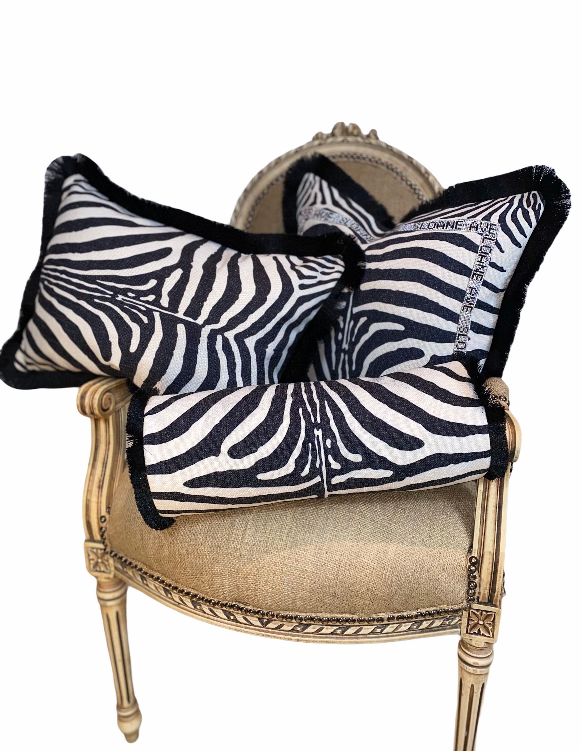 Zebra Print Cushion Cover Square Skin Black and Off White Etsy