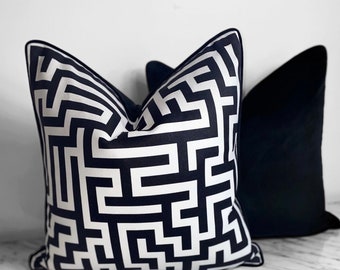 black and white patterned cushions
