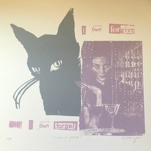 Scorn in Mauve 3 Color Screenprint - Silkscreen, Xerox Art, Punk Rock Art