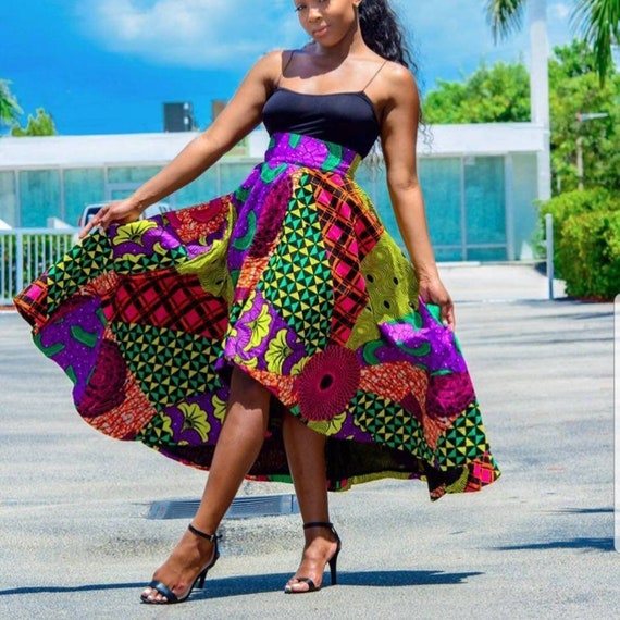 high low african print dresses