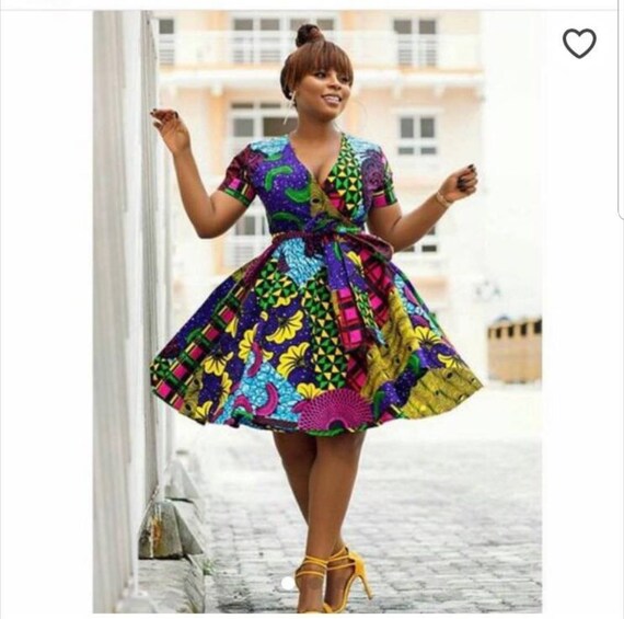 african print skater dress