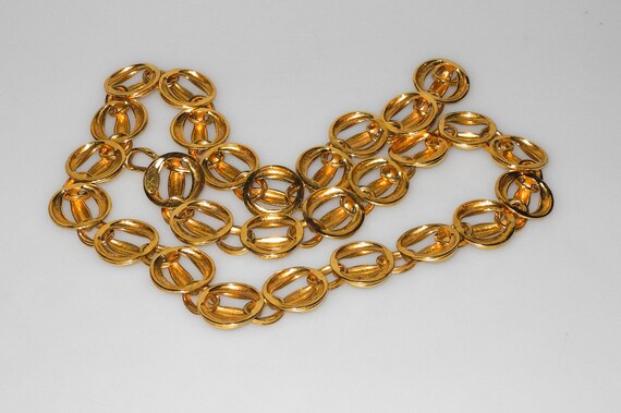 CHANEL BELT gold metal chain with vintage articul… - image 8