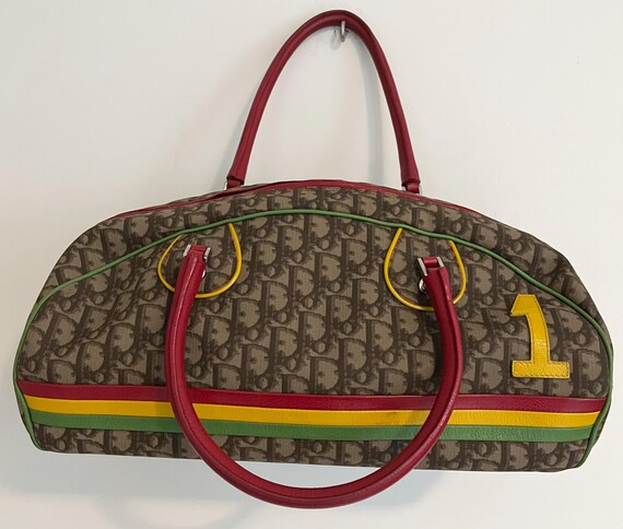 Christian Dior Vintage Rasta Monogram Trotter Boston Bag in Christian Dior Vintage Rasta Monogram Trotter Boston Bag in
