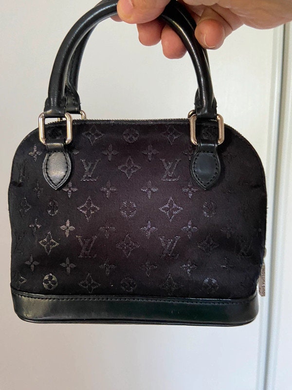 Tan Louis Vuitton Monogram Satin Mini Alma Handbag