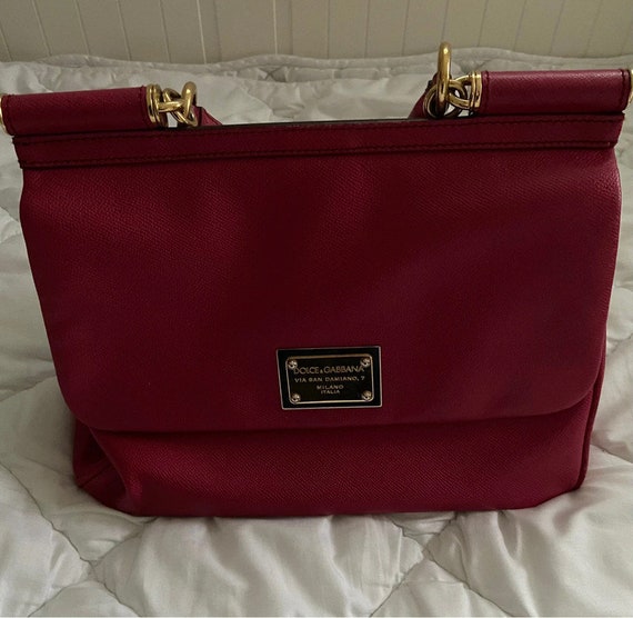 DOLCE & GABBANA Sicily Bag Large Raspberry Leather Bag -  Finland