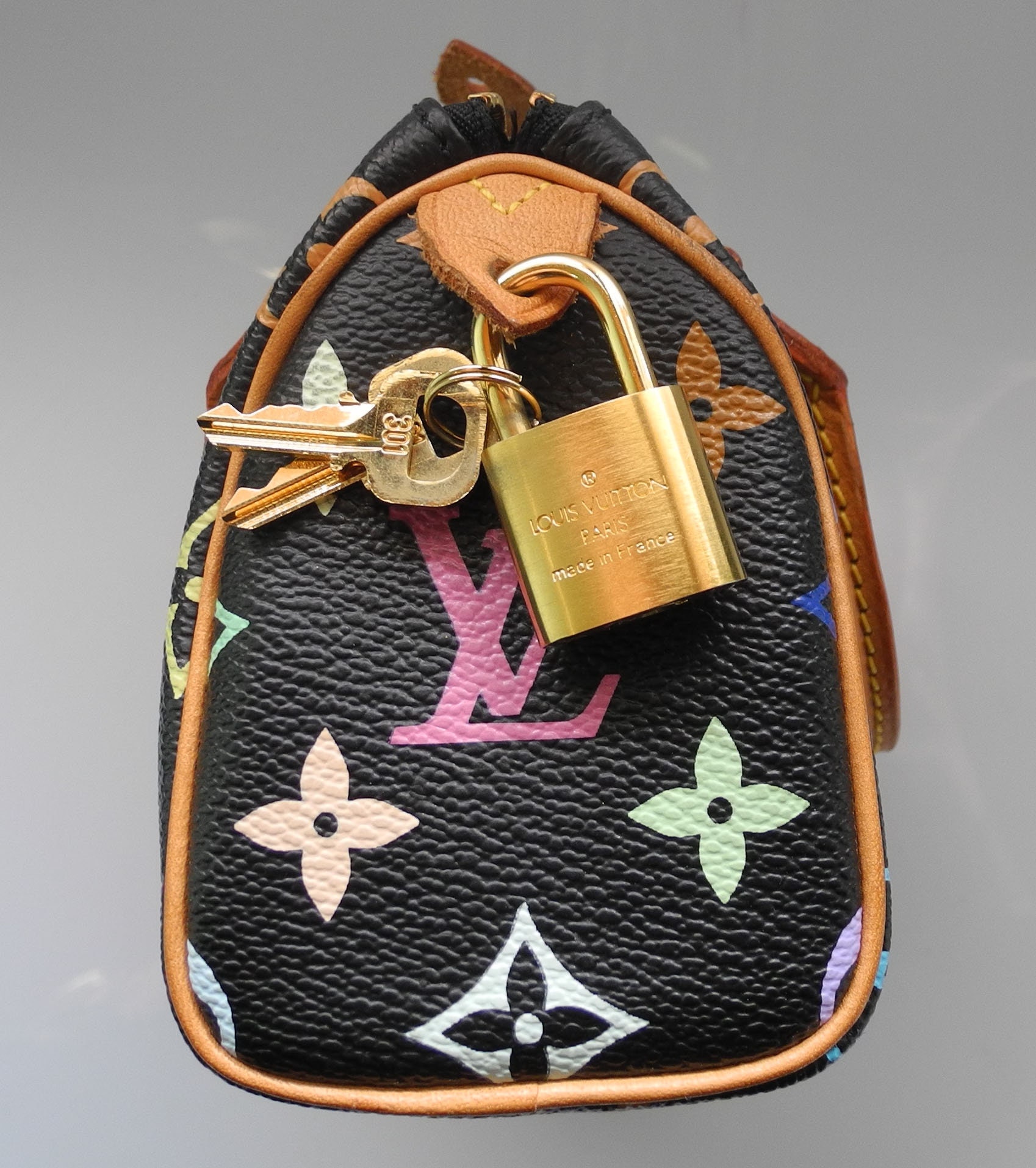 Louis Vuitton Takashi Murakami Monogram Blanc White Multicolor Mini Speedy HL 118l37