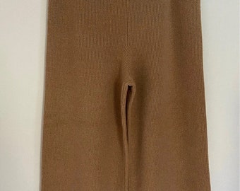 Pantalón de campana granate Escada de lana y cachemir marrón, T.XL, magnífico