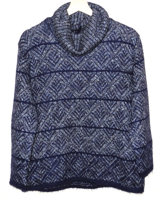 VINTAGE Yves Saint Laurent blue turtleneck sweater