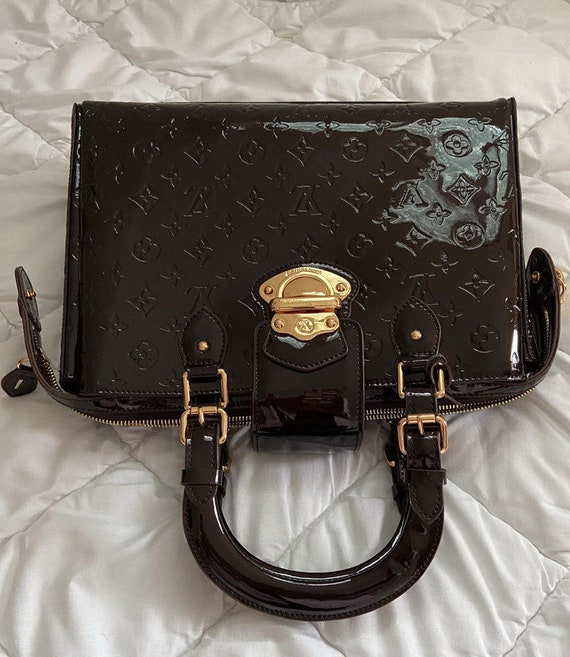 Buy LOUIS VUITTON Large Melrose Patent Leather Bag Amaranth Online in India  